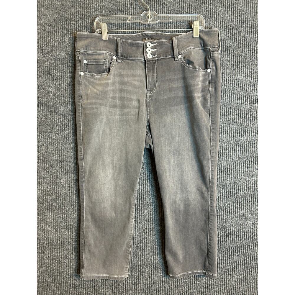Torrid Crop Jegging Jeans Women's 18 Stretch Gray Cotton Blend Plus Comfort